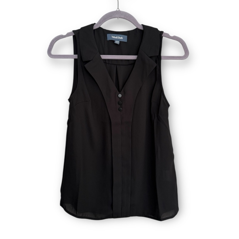 Modcloth Peter Pan Collared Sleeveless Blouse